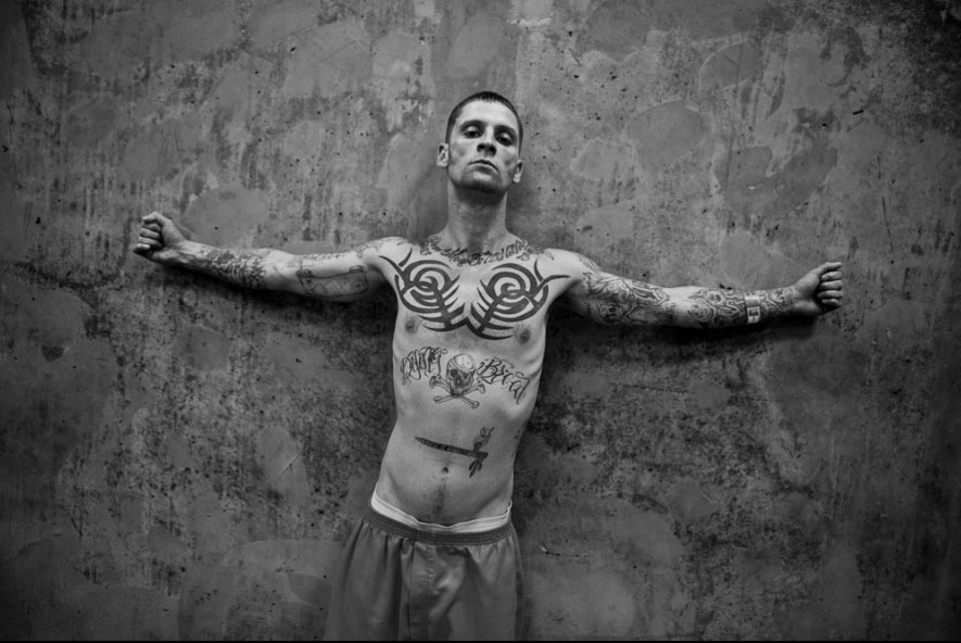 Prison gym mounth tattoo